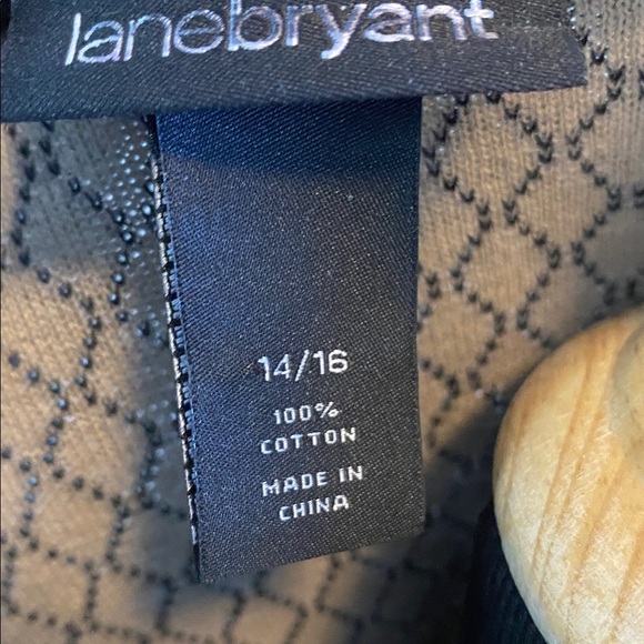 Lane Bryant Black & Beige Cardigan Sweater Diamond Pattern 100% Cotton Sz 14/16 - Picture 7 of 9